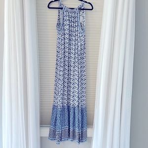 NWT LOFT blue floral maxi dress sz S